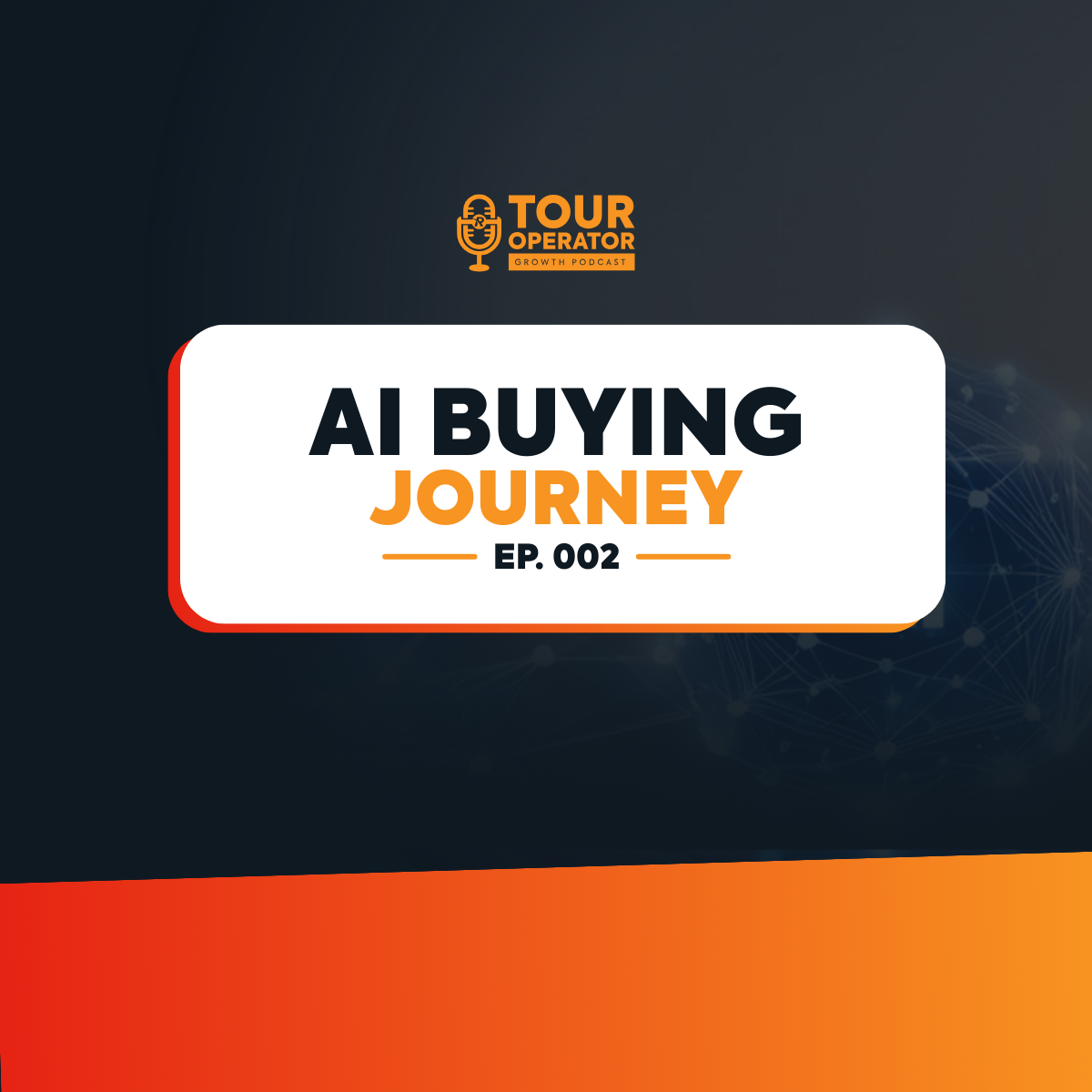 Podcast cover art: White rectangle with 