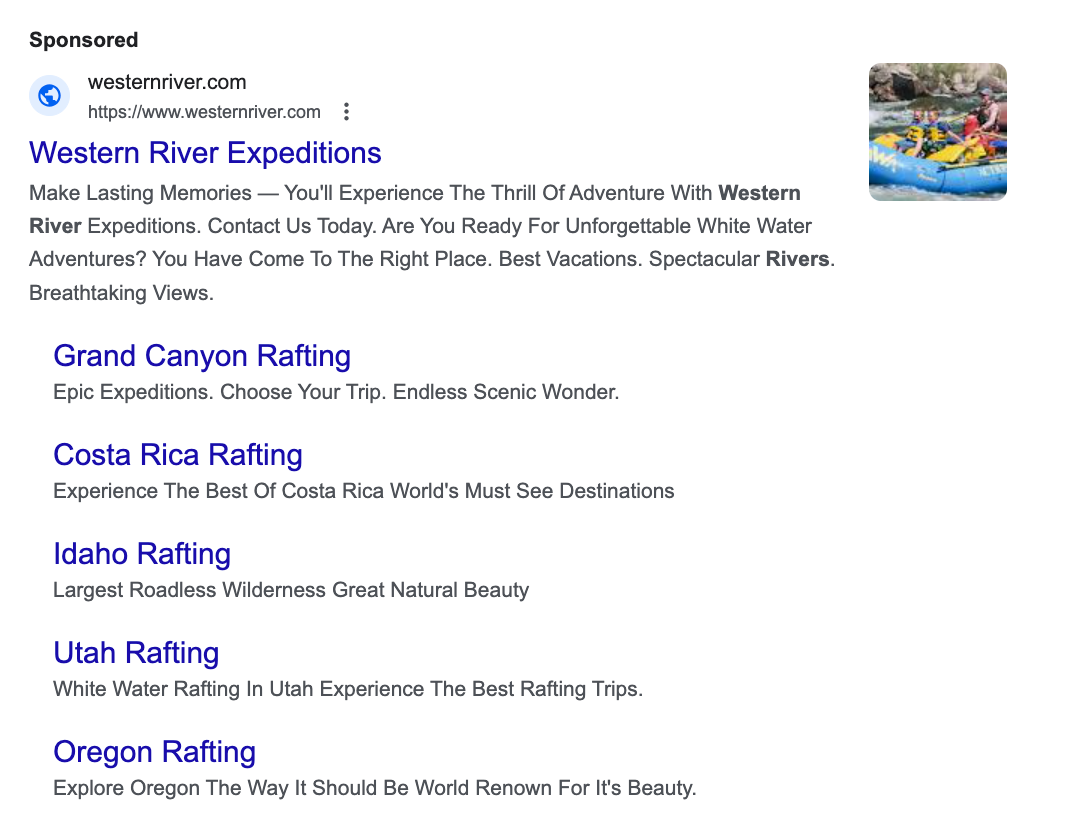 Image Western River Expeditions Google ads