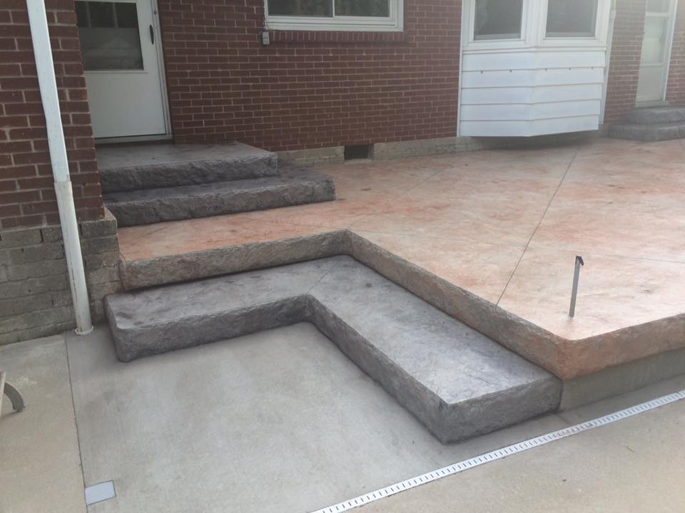 raised concrete patio