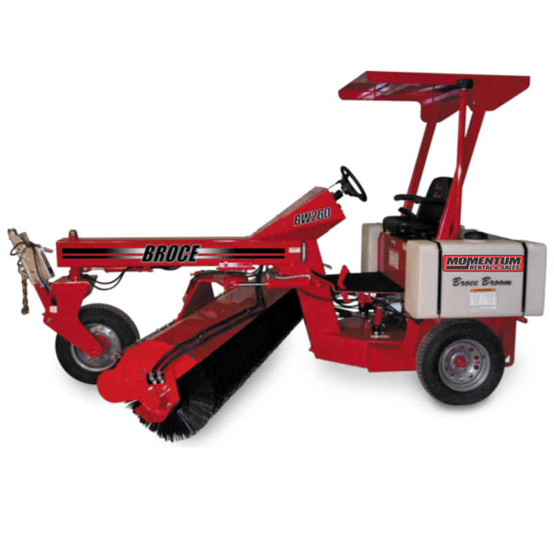 A red machine with the word broce on it