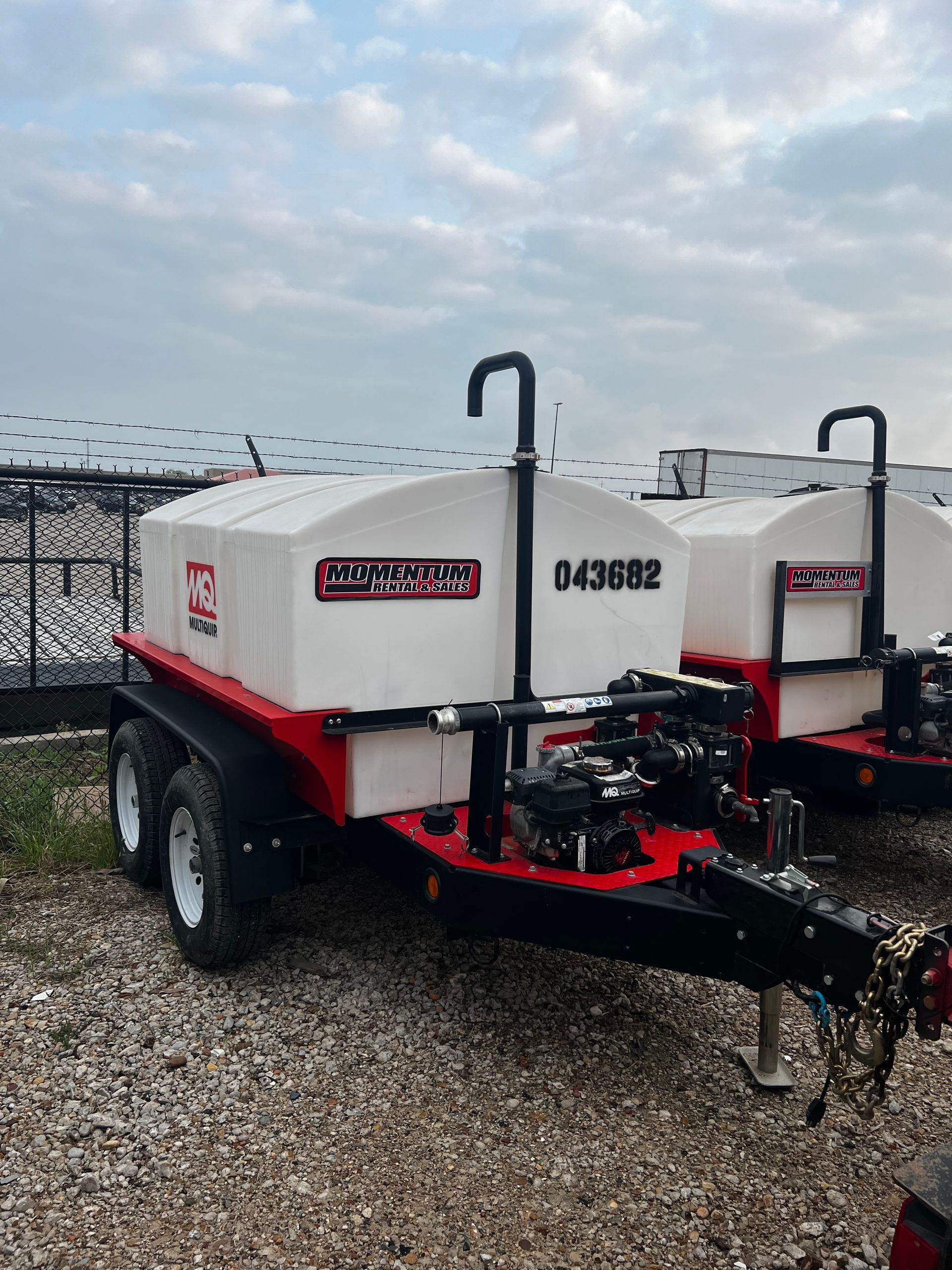 A welding machine is on a trailer on a white background.