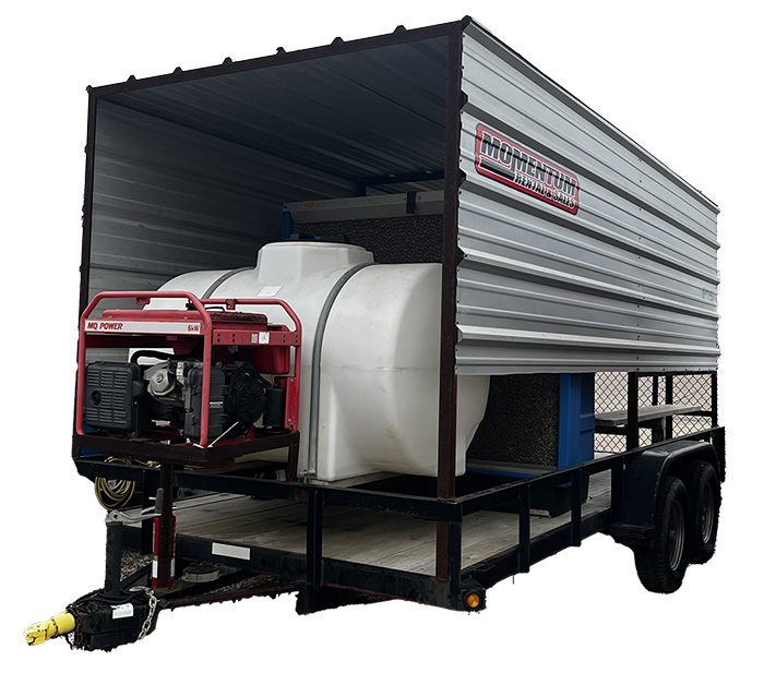 A trailer with a generator and a tank on it.