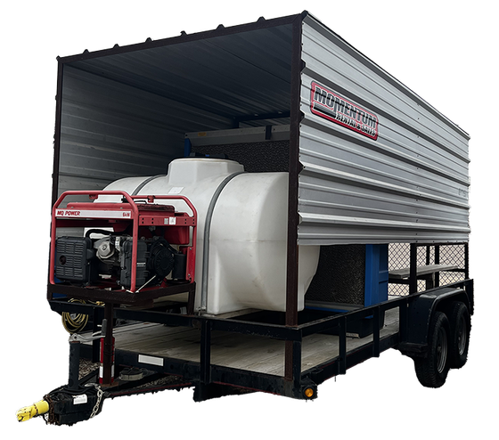 A trailer with a generator and a tank on it.