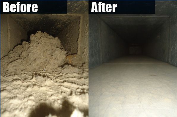 before and after duct cleaning