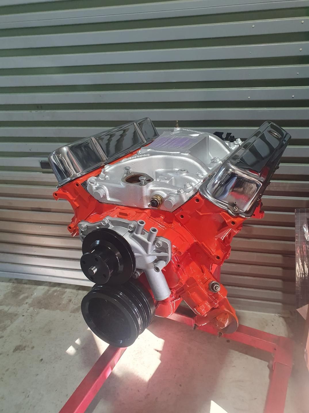 A Close Up of a Car Engine on a Stand — Currie Bros Engine Reconditioners in Kempsey, NSW