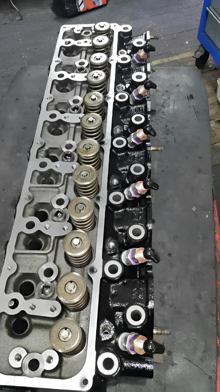 A Close Up of a Cylinder Head on a Table — Currie Bros Engine Reconditioners in Laurieton, NSW