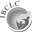 IBCLC logo with a globe and figures embracing a child.