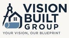 Logo for Vision Built Group: Architect's tools and house icon with text "Vision Built Group," tagline: "Your Vision, Our Blueprint".