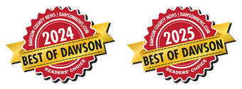 Two stickers that say best of dawson 2024 and 2025