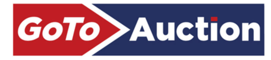 A red and blue logo for goto auction