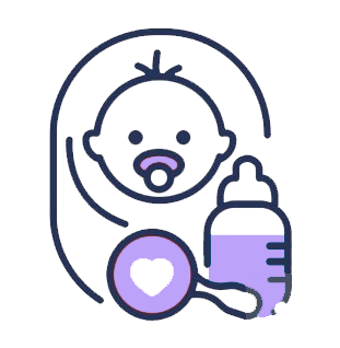 A baby with a pacifier and a bottle of milk.