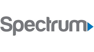 The spectrum logo is gray and blue and has a blue arrow pointing to the right.