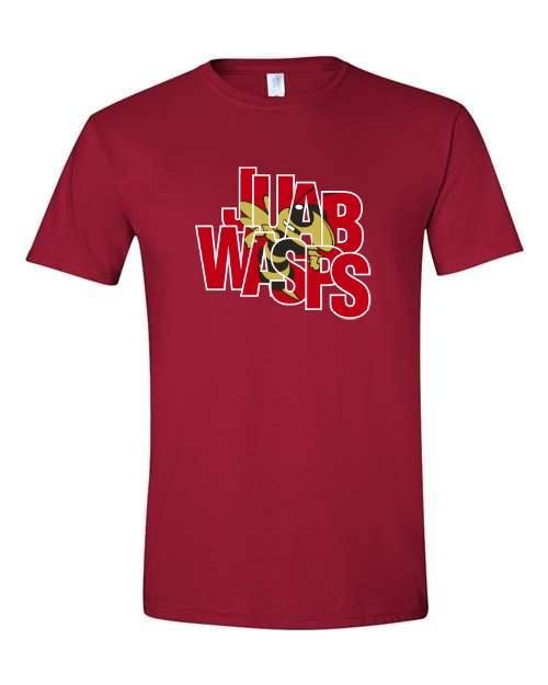 A red t-shirt with the word wasps on it