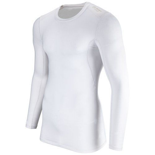 White long-sleeved compression shirt.