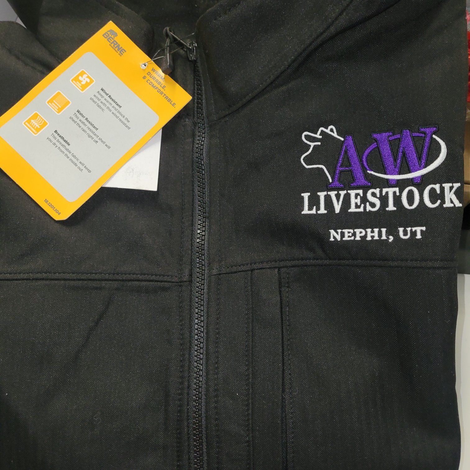 Black work jacket with 