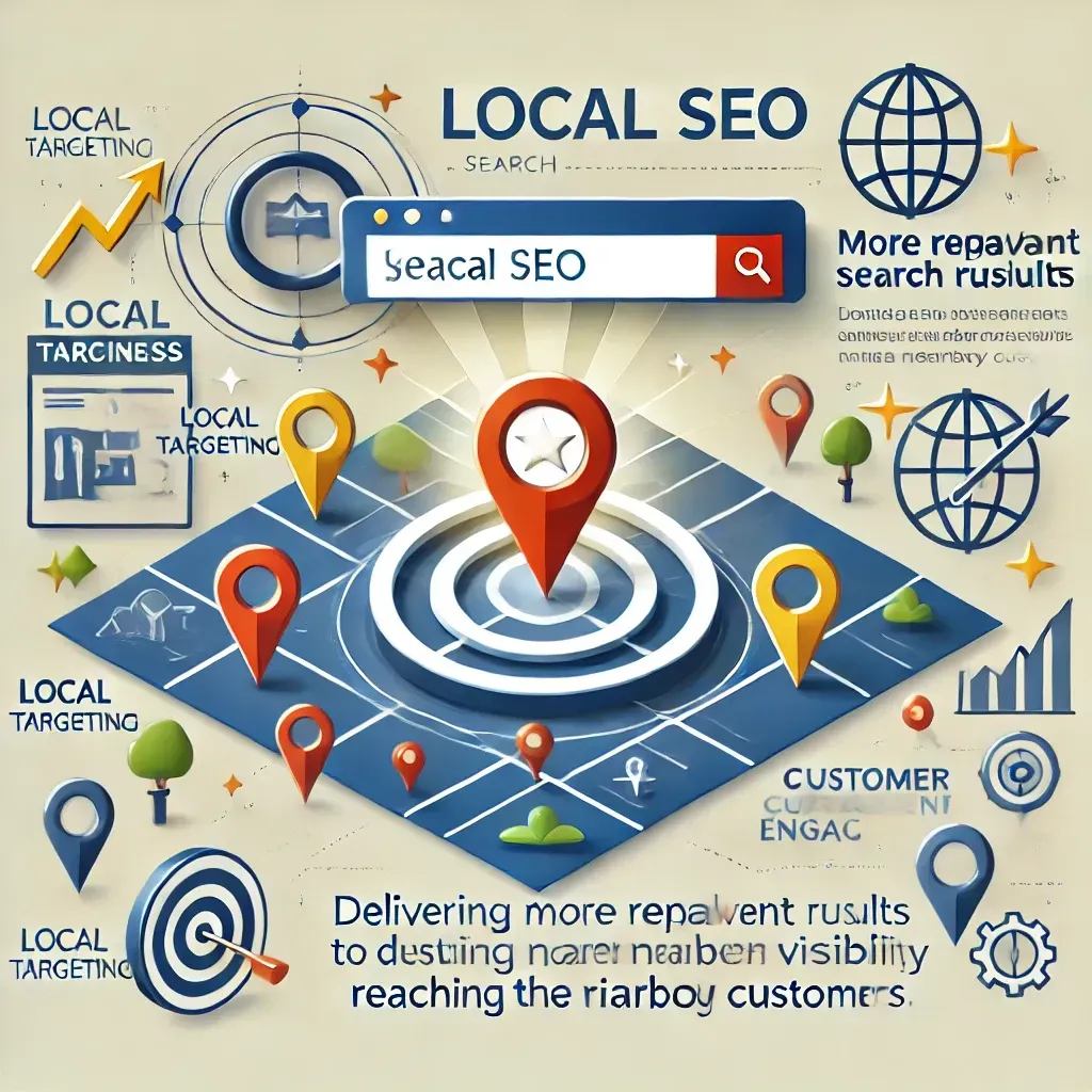 A map with a red pin on it and a search bar.