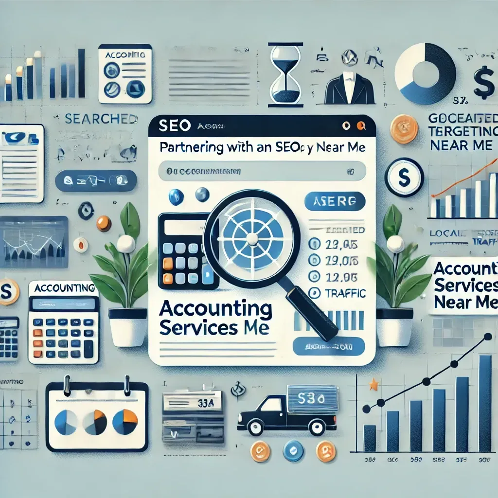 An illustration of accounting services with a magnifying glass.