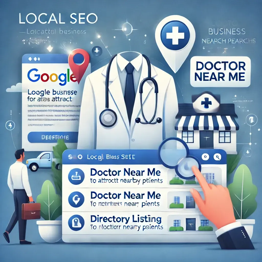 A man is looking for a doctor near me on google.