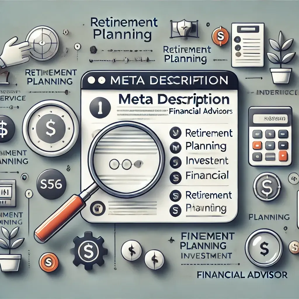 An illustration of retirement planning with a magnifying glass