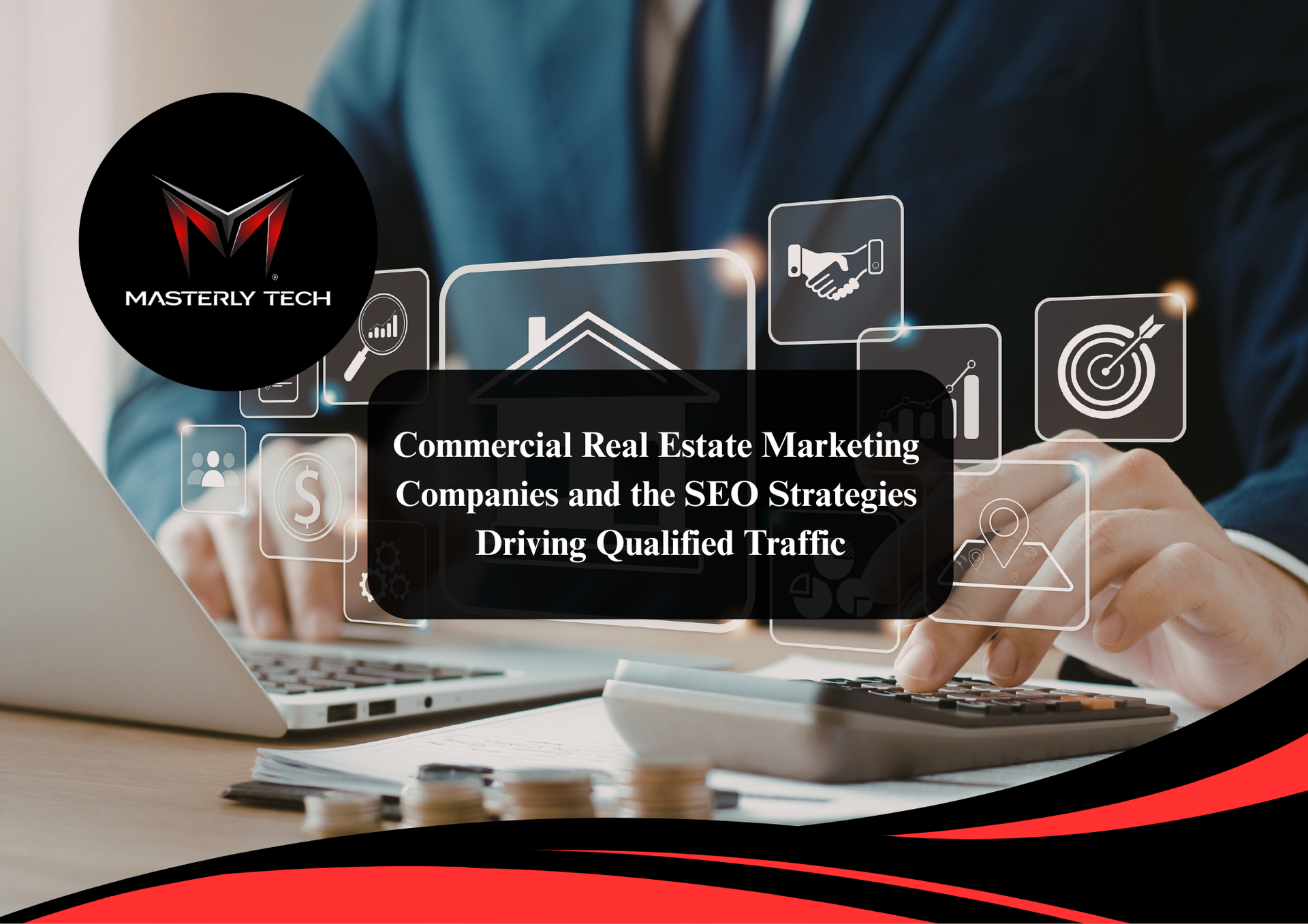 Commercial real estate marketing company team planning strategy.