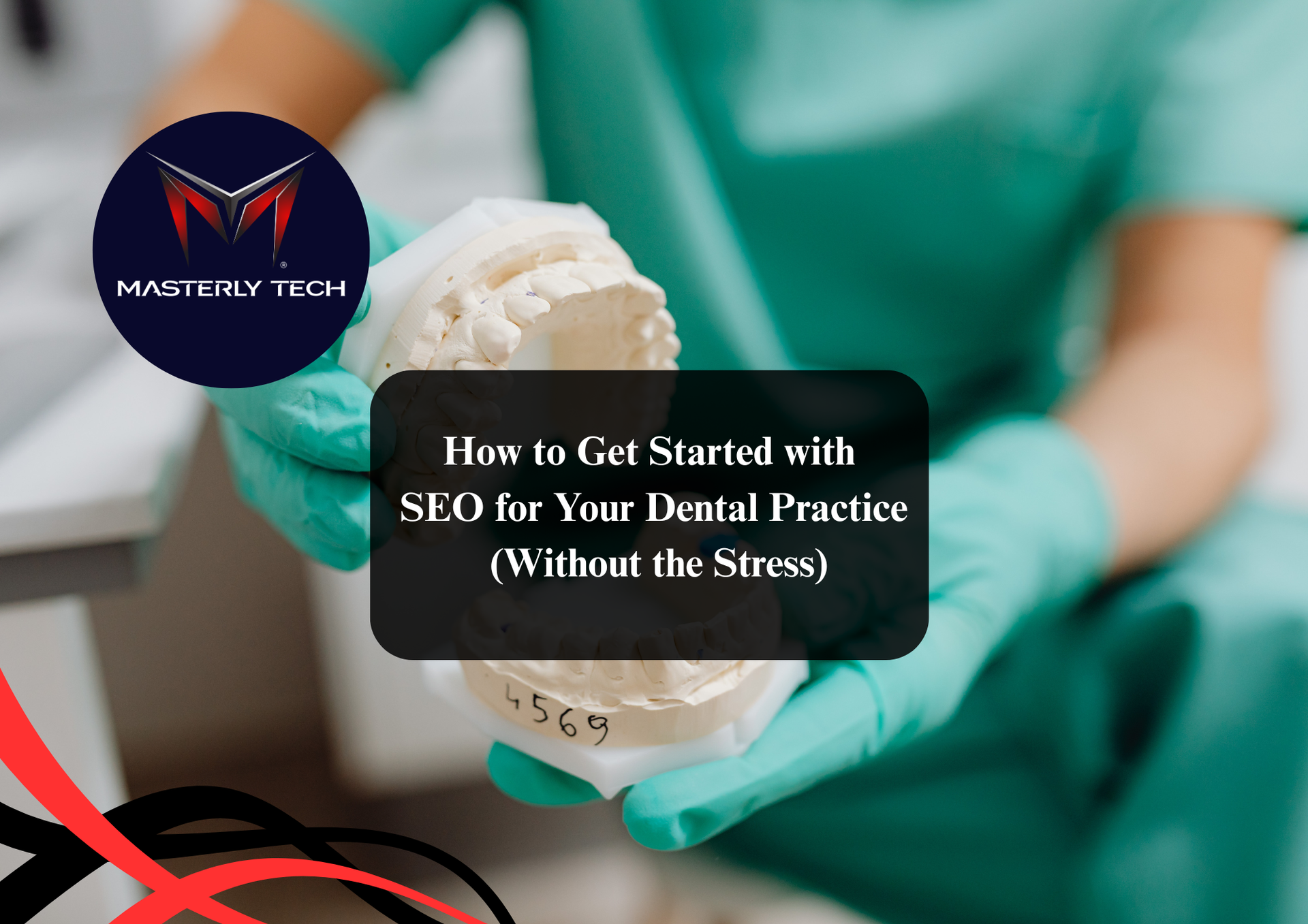 Dental marketing strategy with a dentist reviewing online SEO and patient growth analytics.