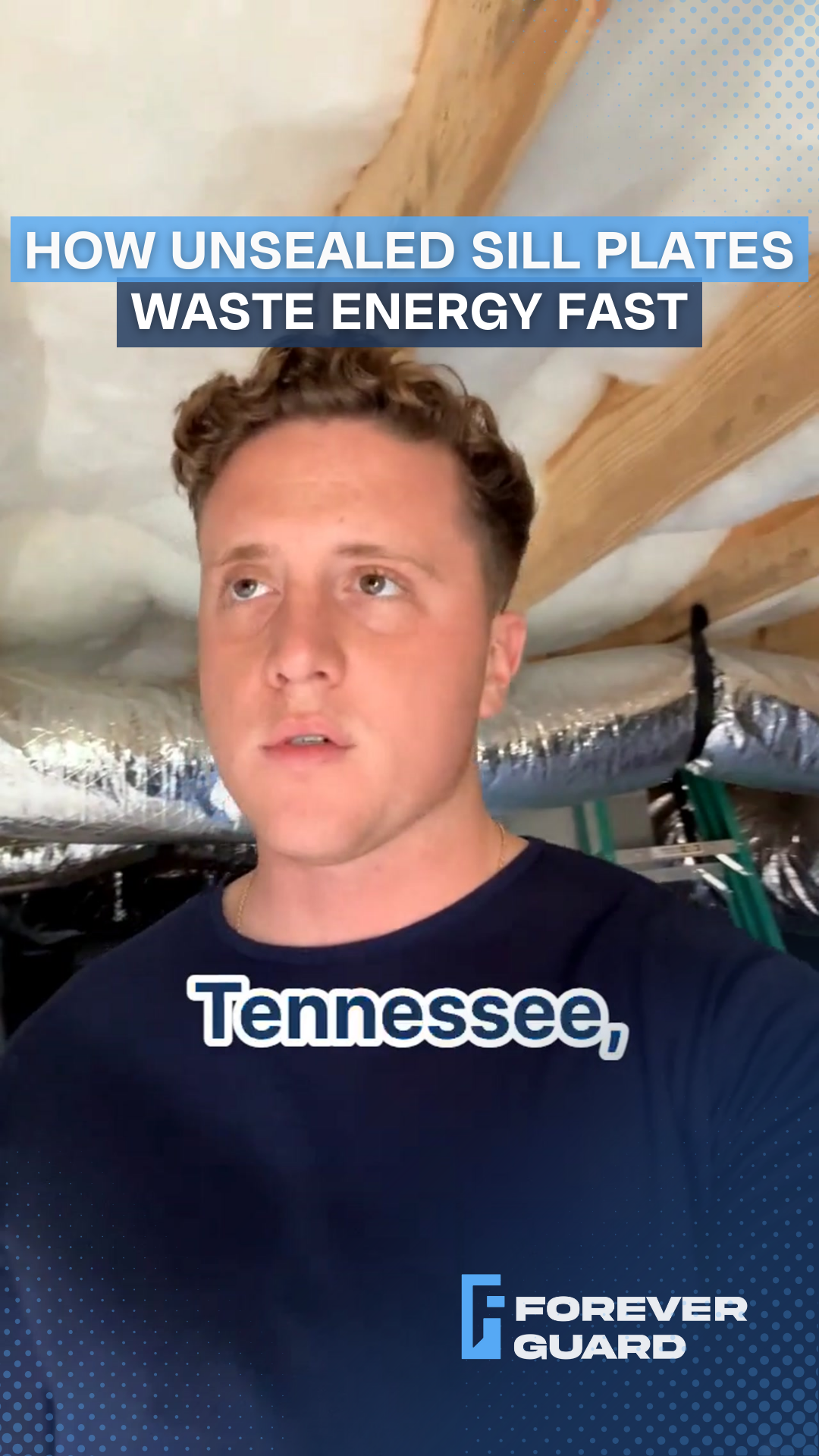 Man in Tennessee discusses energy waste. Text: