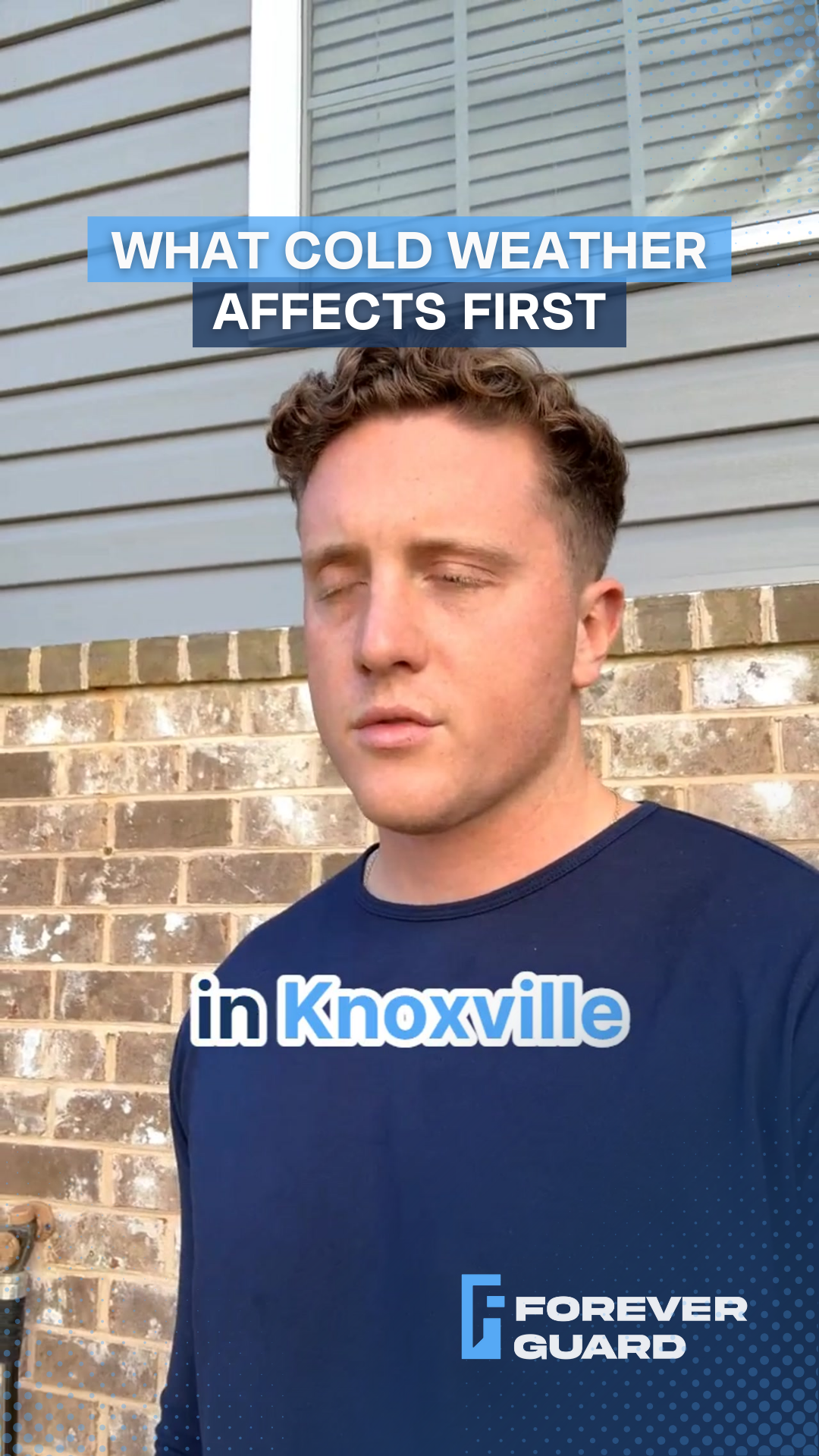 Man standing outdoors in Knoxville, talking about the effects of cold weather.