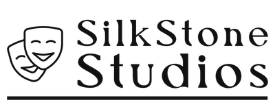 SilkStone Studios logo: two theater masks with 