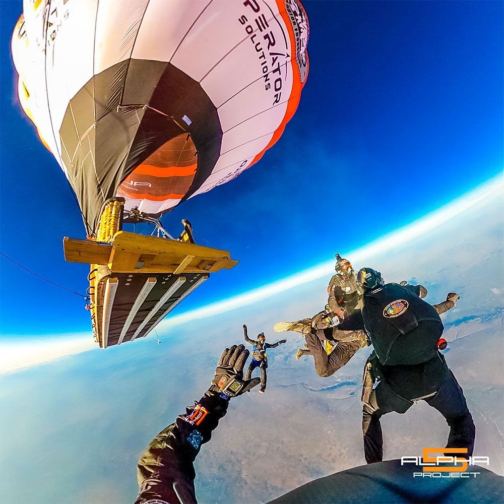 A hot air balloon with the word polar on it