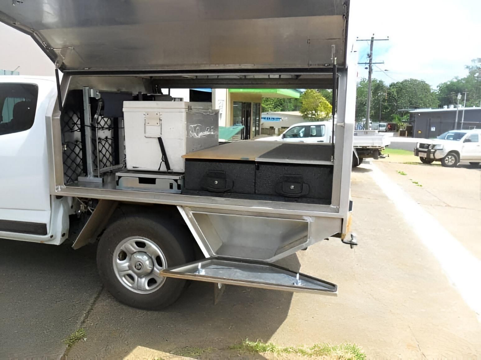A White Truck With a Canopy on Top of It — Eclipse Fabrication in Tablelands, QLD