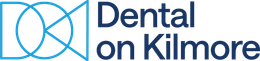 A blue and white logo for dental on kilmore