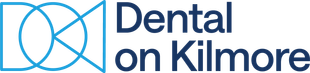 A blue and white logo for dental on kilmore