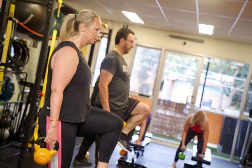 Members completing a workout in the Key to Life studio, Lower Plenty