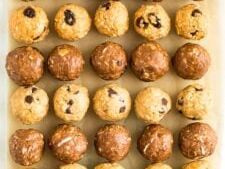 Protein balls side by side on tray