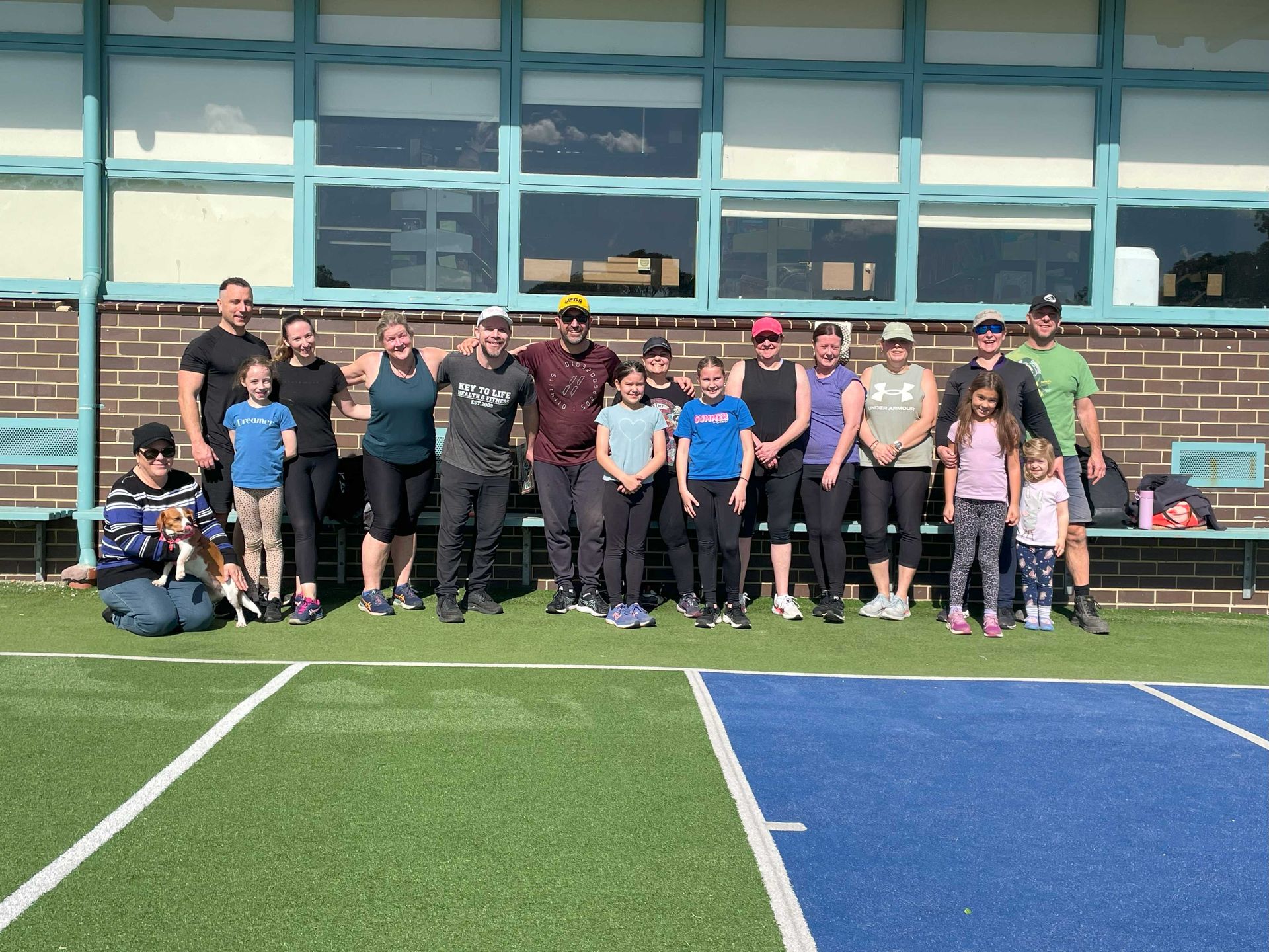Members group photo after obstacle course