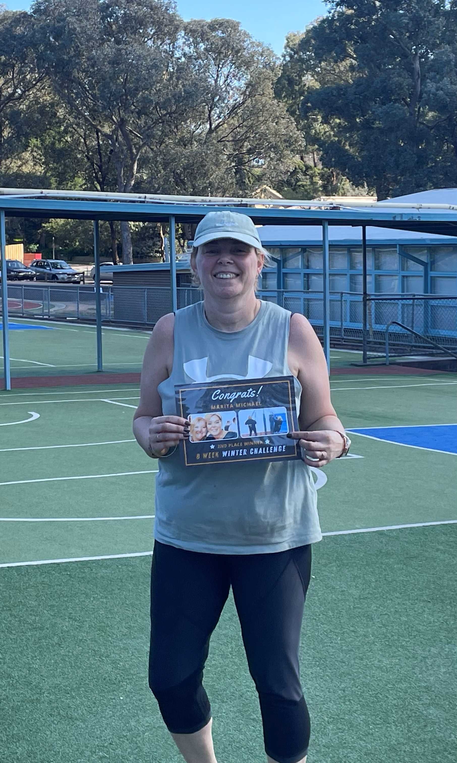 Marita - happy runner up 2024 winter warrior challenge