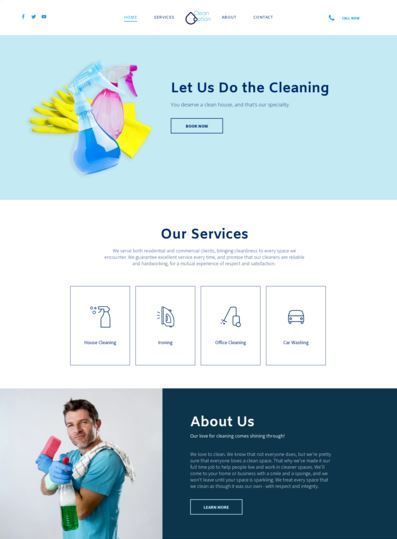 house cleaning website design