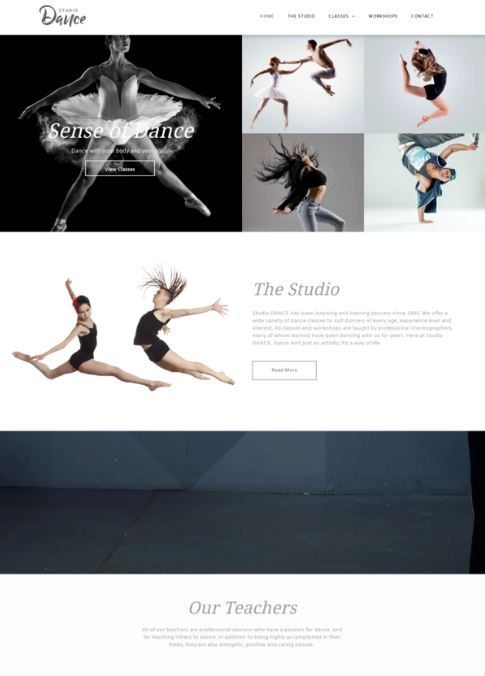 dance studio website design