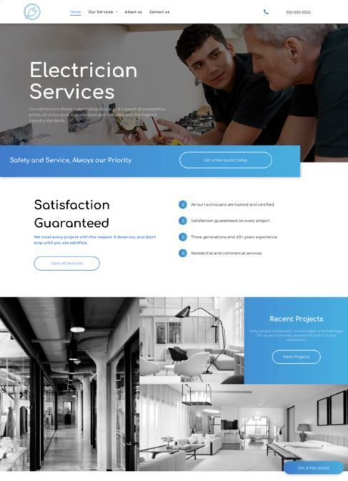 electrician website design