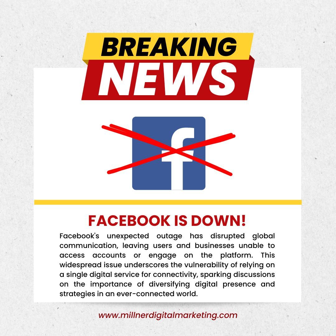 The blog update photo showcases the recent outage from Facebook.