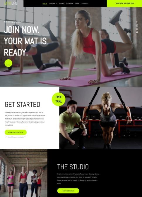 gym website design