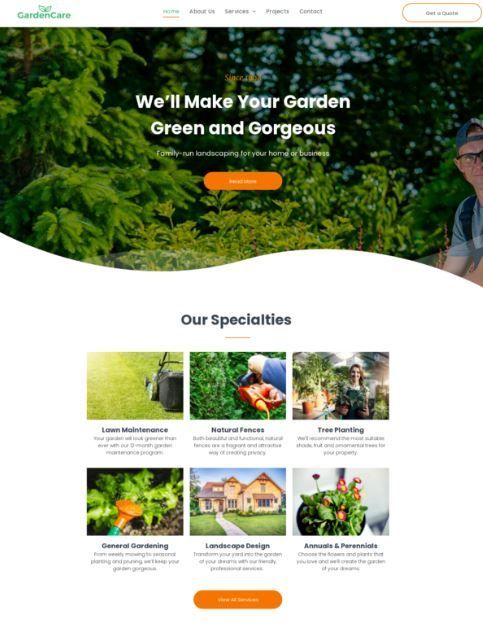 landscape website design