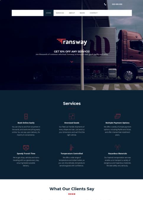 logistics website design