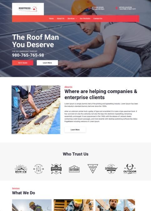 roofing website design