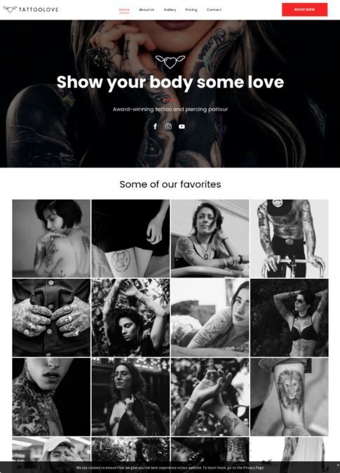 tattoo shop website design