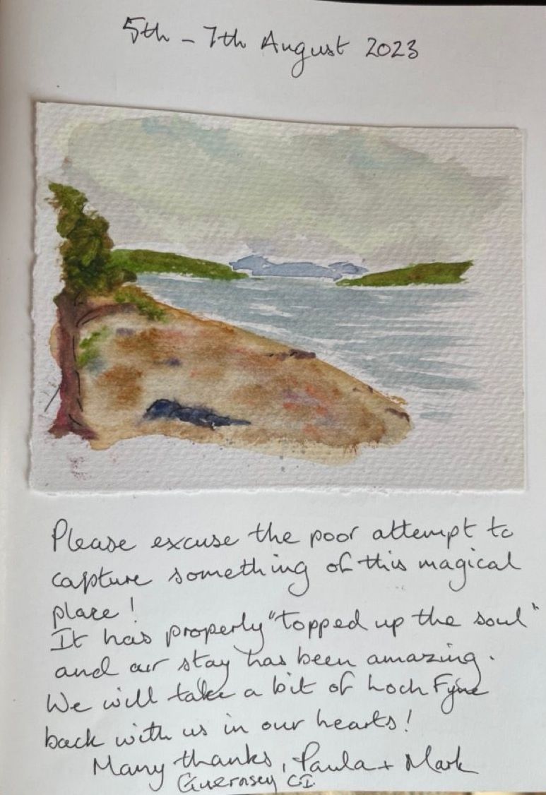 a hand written review of Kabn best place to stay scotland