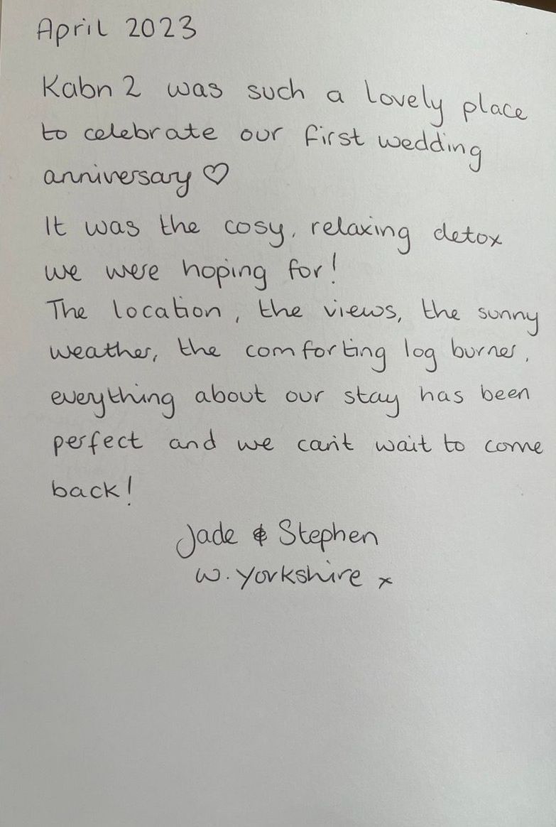 a hand written review of Kabn best place to stay Scotland