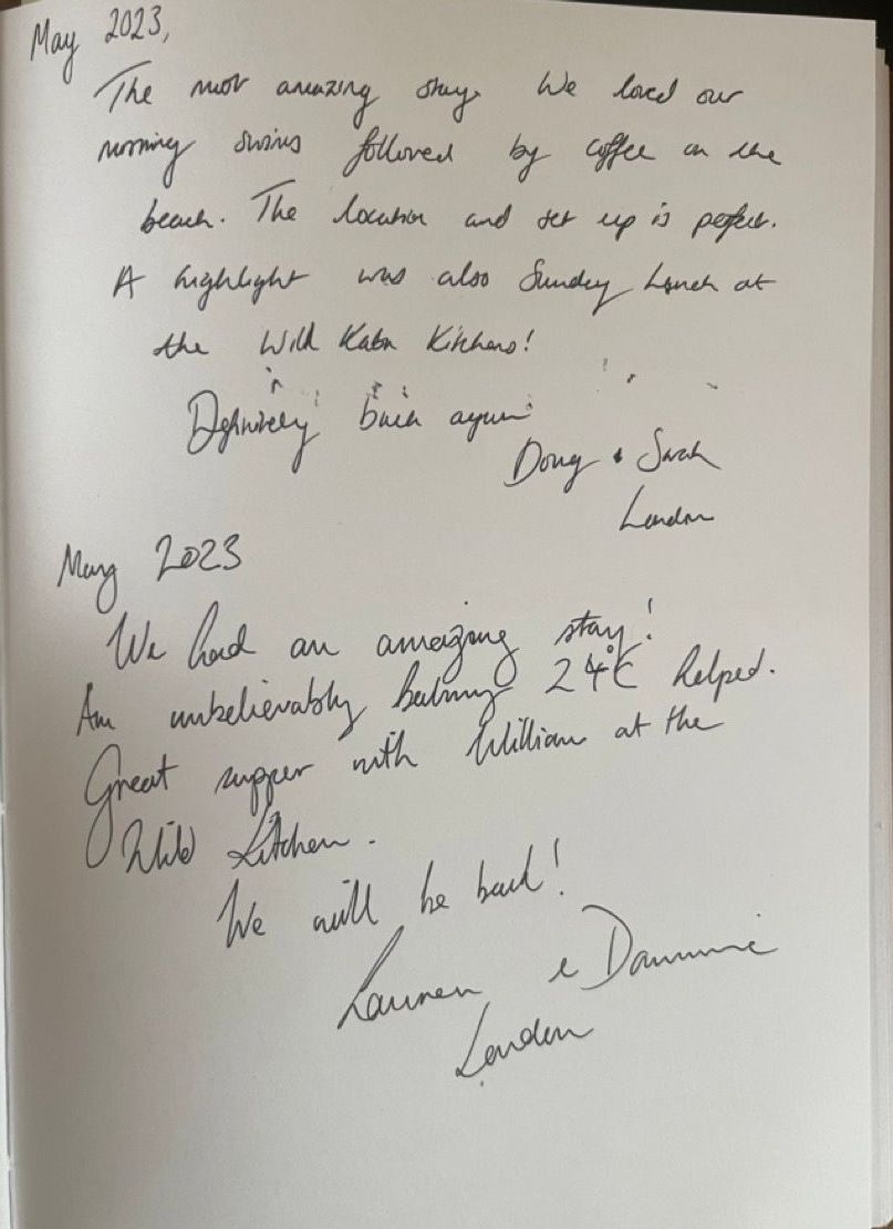 a hand written review of Kabn best place to stay Scotland