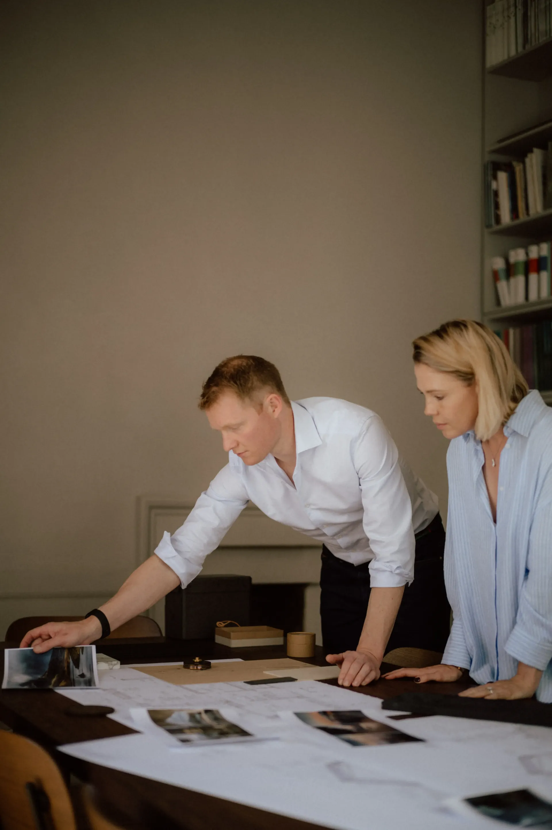 Portrait of Charlie and Amber, founders of Kabn, sharing the story and values behind the luxury cabin retreat brand.