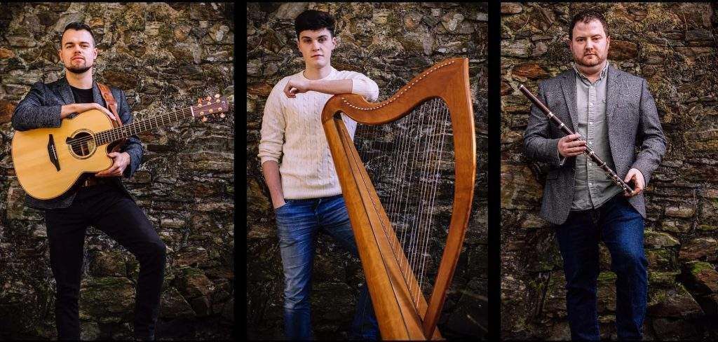 HighTime band members  Michael Coult, Ciarán Bolger, and Séamus Ó Flatharta